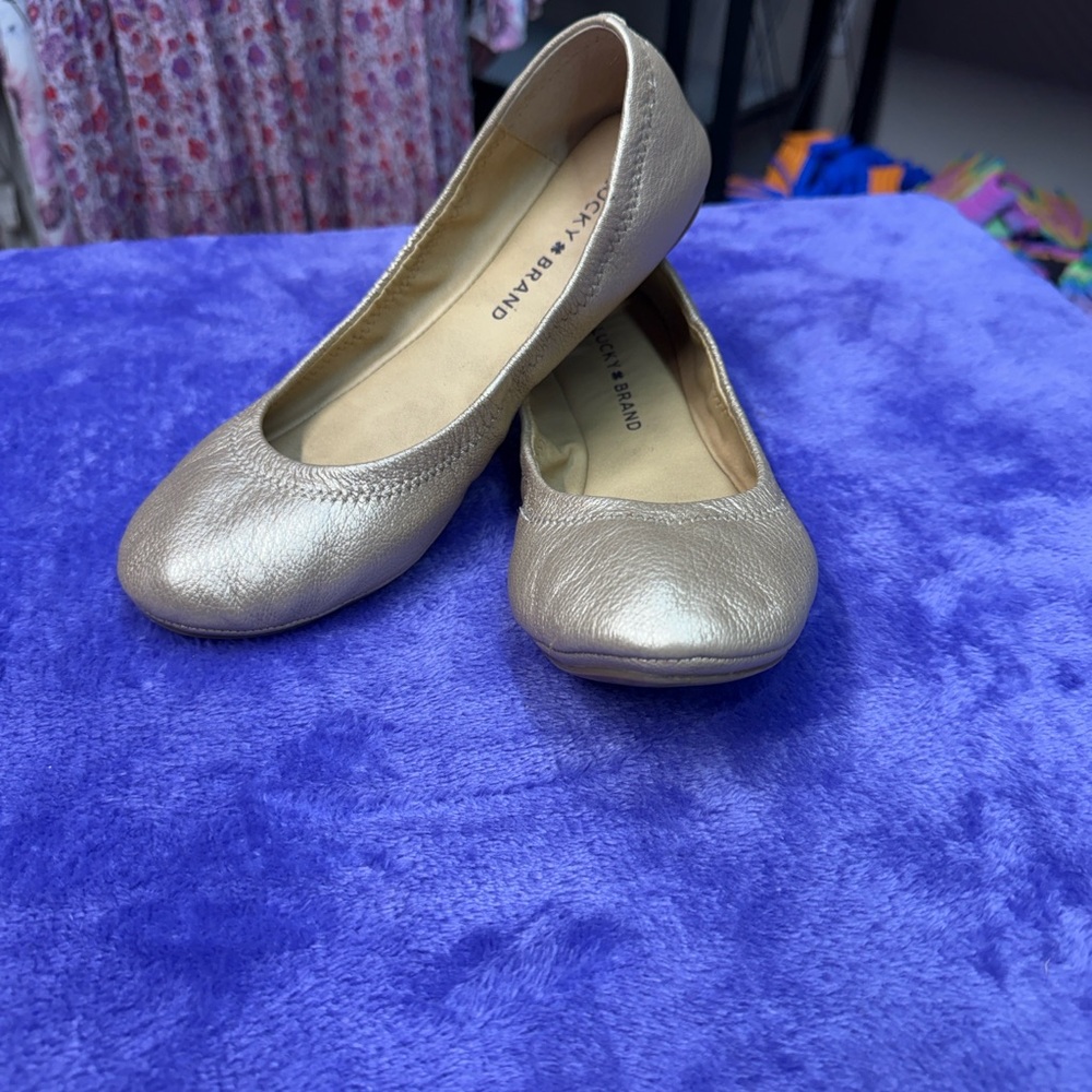 Lucky Brand Metallic Gold Flats
